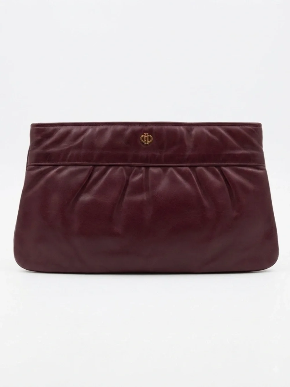 50s Vintage Letisse Burgundy Leather Clutch Purse